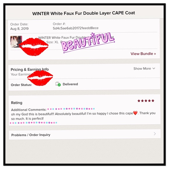 WINTER Off White Faux Fur Double Layer CAPE Coat - Picture 6 of 9